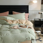 Velvet Buttoned Bedding Set / Orange Ever Lasting