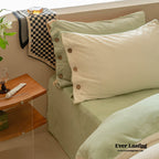 Velvet Buttoned Bedding Set / Orange Ever Lasting