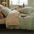 Velvet Buttoned Bedding Set / Orange Ever Lasting