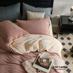 Velvet Buttoned Bedding Set / Orange Ever Lasting