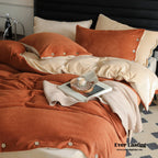 Velvet Buttoned Bedding Set / Rust Pink Ever Lasting