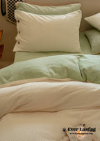 Velvet Buttoned Bedding Set / Orange Ever Lasting