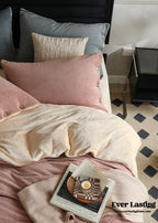 Velvet Buttoned Bedding Set / Orange Ever Lasting