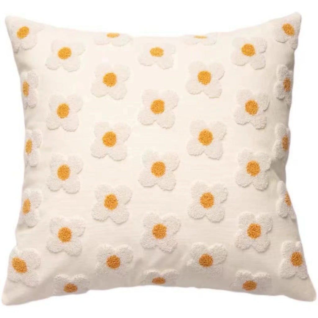 Velvet Daisy Rectangular & Square Pillow Cushion / Yellow Ever Lasting