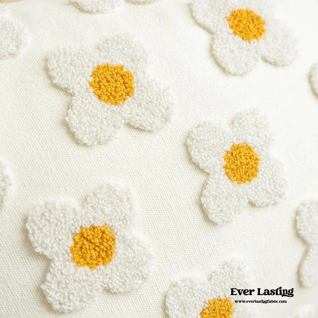 Velvet Daisy Rectangular & Square Pillow Cushion / Yellow Ever Lasting