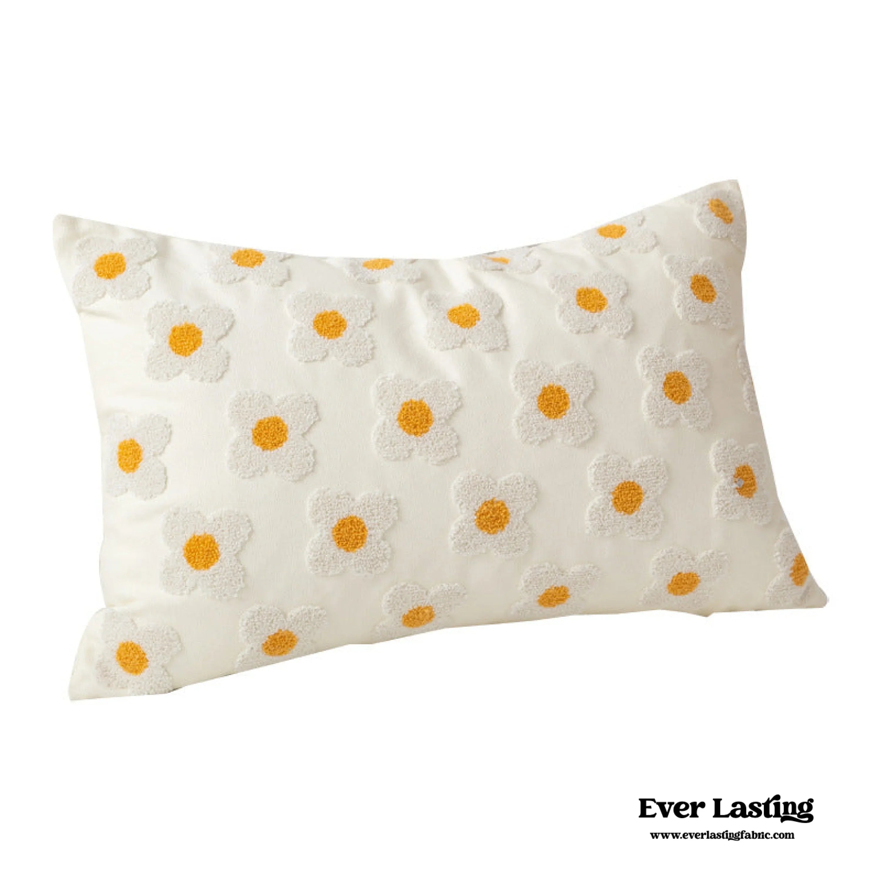 Velvet Daisy Rectangular & Square Pillow Cushion / Yellow Ever Lasting