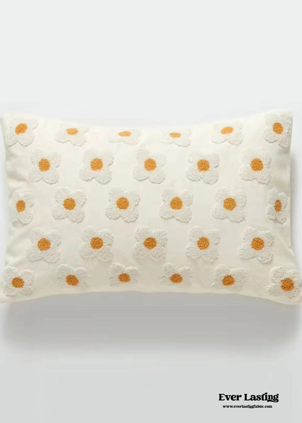 Velvet Daisy Rectangular & Square Pillow Cushion / Yellow Ever Lasting