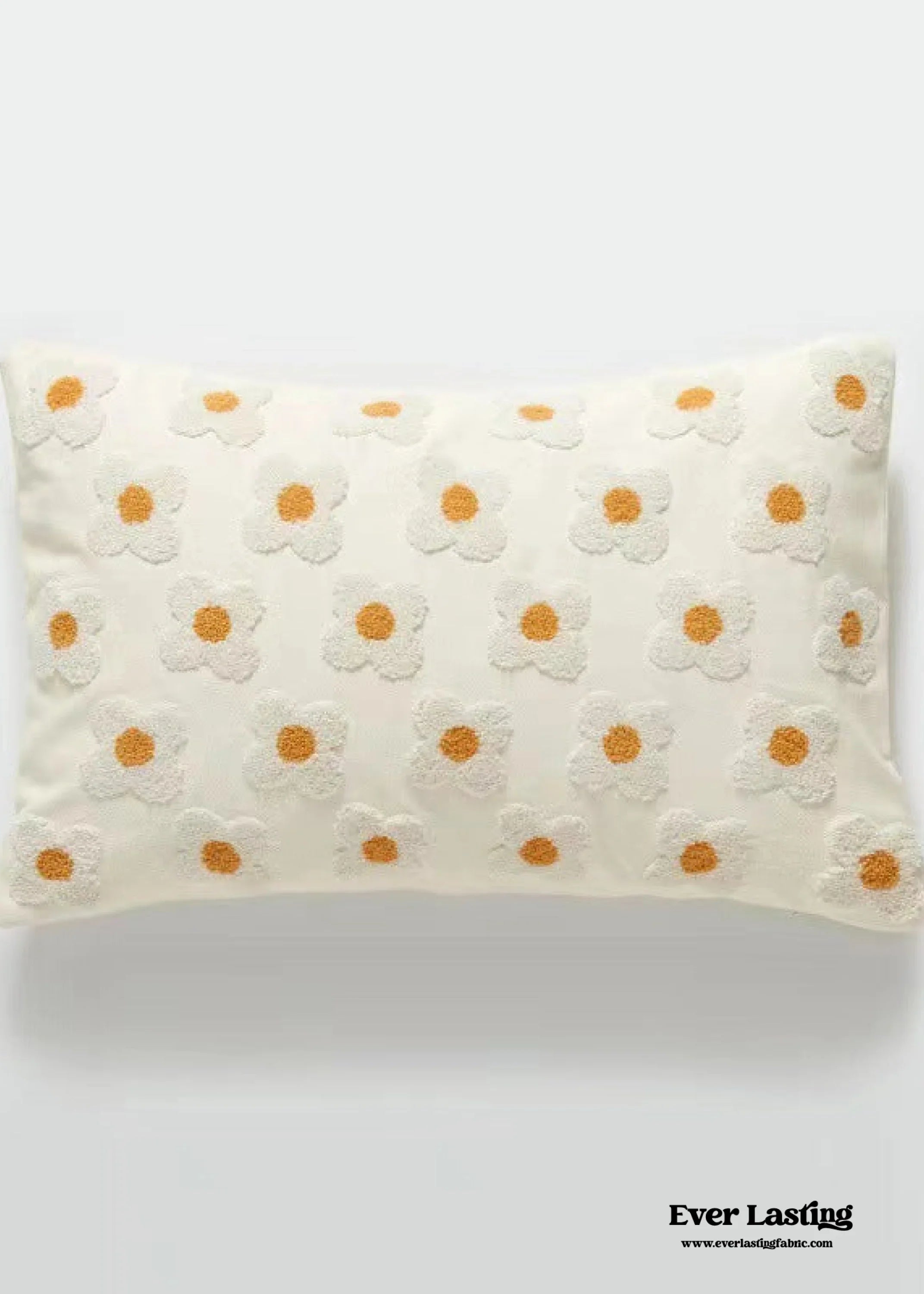 Velvet Daisy Rectangular & Square Pillow Cushion / Yellow Ever Lasting