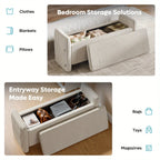 44" Velvet Shoe Changing Bench with Storage for Entryway, Supports Up to Lbs, Sturdy Construction,... - House Of Avana