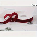 2 Rolls of Velvet Ribbon, Each Roll Size: 4.48 meter *Length 4.48 meter, Suitable for Halloween, Christmas, Birthday Parties, Weddings, Gift Flower Wrapping Bows Handmade Christmas Decoration Costume Sewing Accessories. House Of Avana