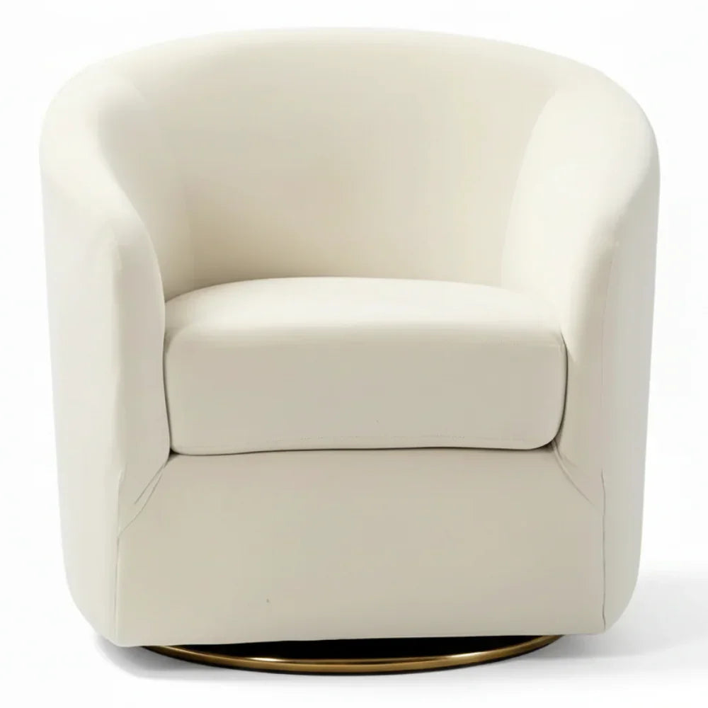Velvet Swivel Accent Chair with Golden Metal Base House Of Avana