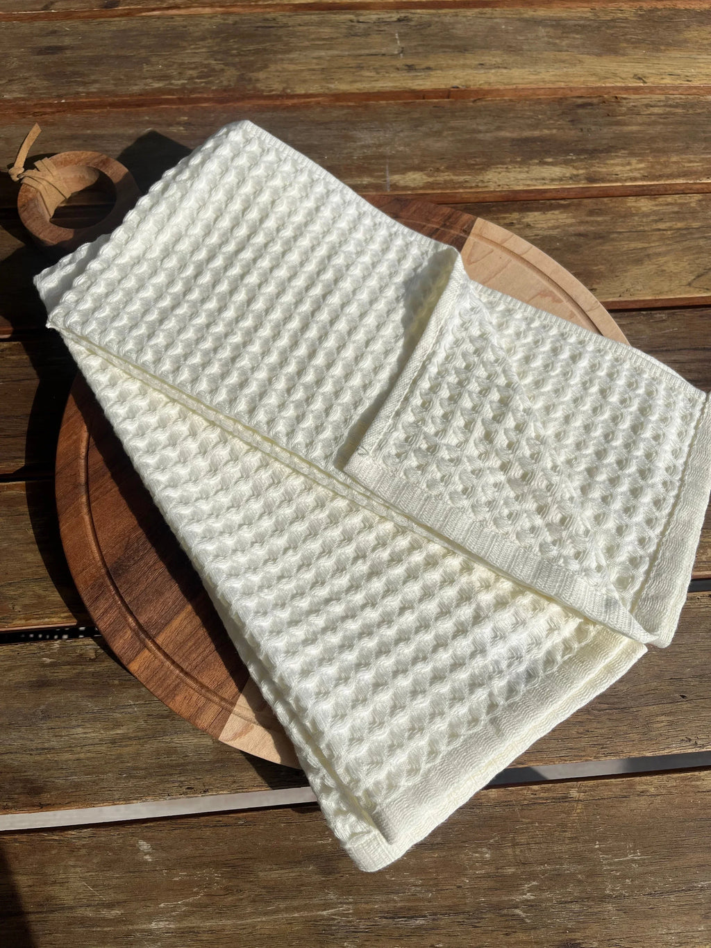 Verona Waffle Kitchen Towels – Soft Neutral Absorbent Dish Towels