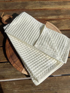 Verona Waffle Kitchen Towels – Soft Neutral Absorbent Dish Towels