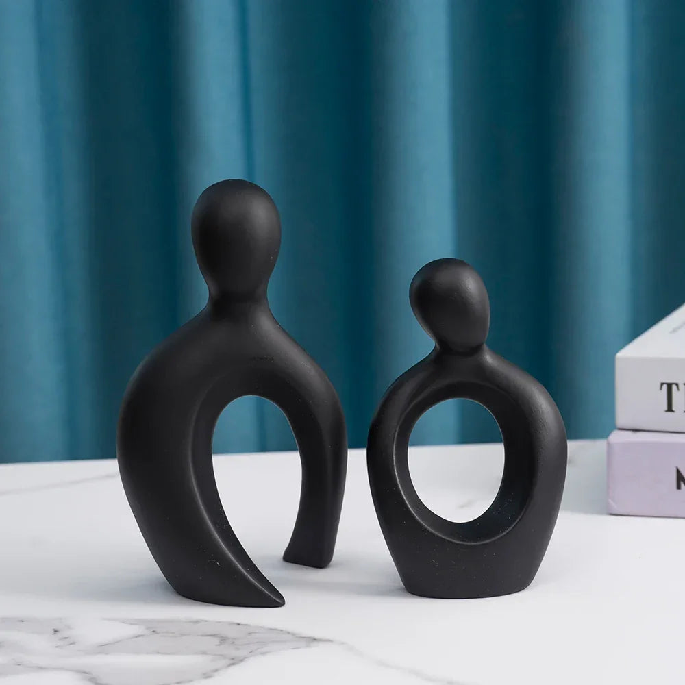 Vilead Resin Abstract Figurines Wedding Gifts Anniversary Couple Statue Boyfriend Girlfriend Lovers Figure Sculptures Shelf Pop - House Of Avana