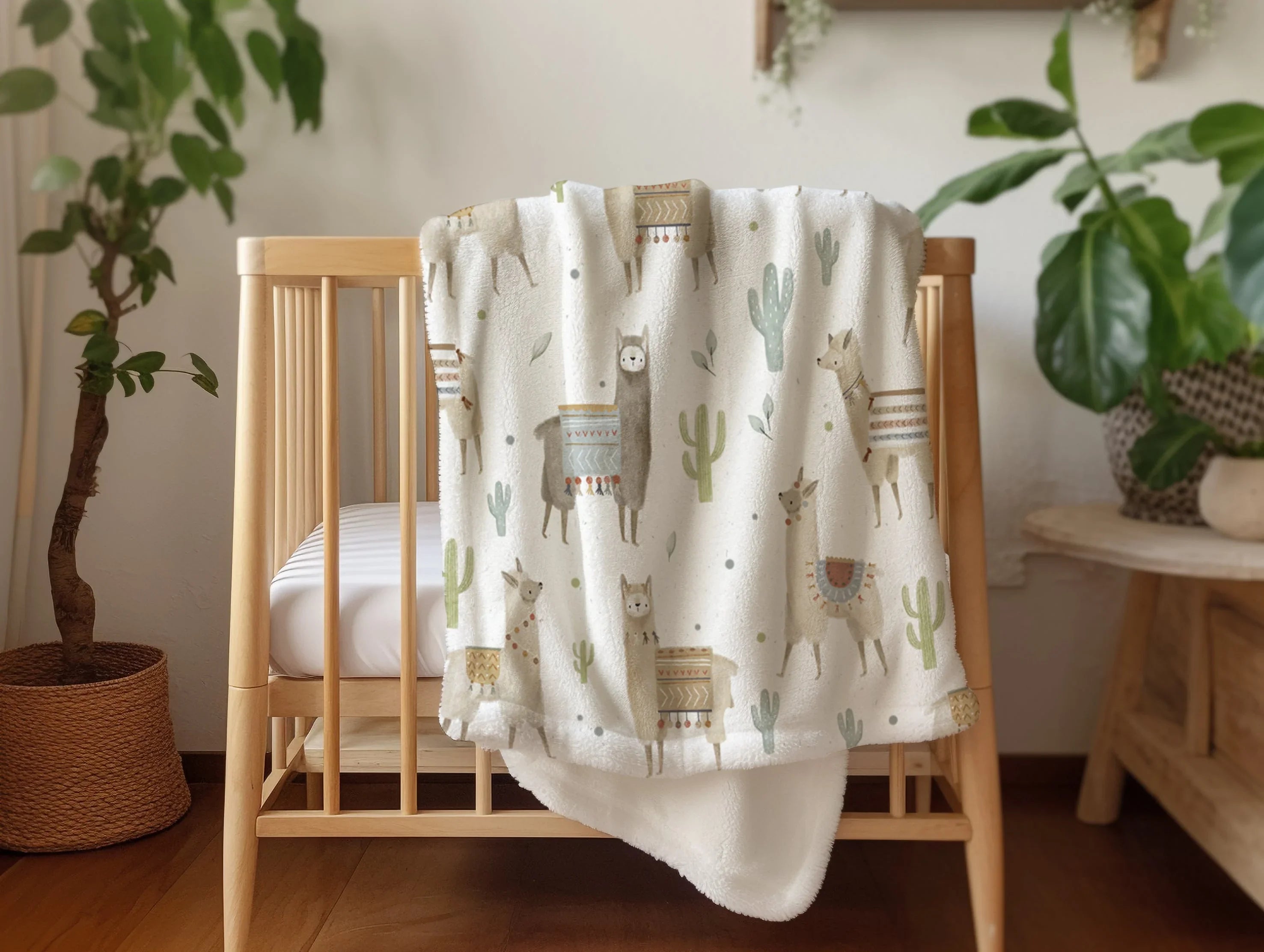 Alphabet - Vintage Baby Blanket, side view - House Of Avana