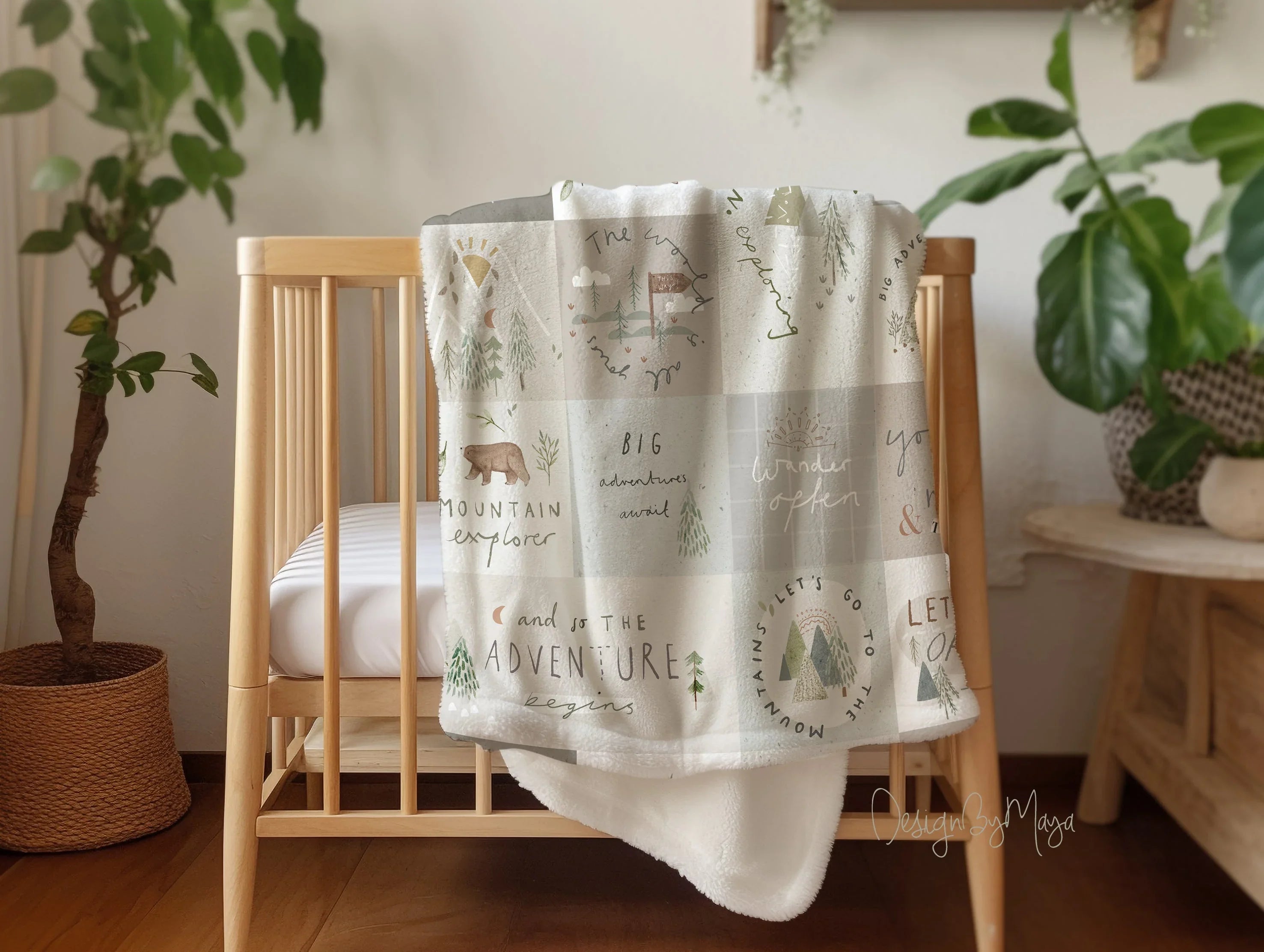 Baby Animals - Vintage Baby Blanket, side view - House Of Avana