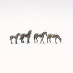 Vintage Bronze Horse Sculptures - 4pcs Set, Perfect For Home, Aquariums, Potted Plants & Garden Decor - House Of Avana