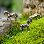 Vintage Bronze Horse Sculptures - 4pcs Set, Perfect For Home, Aquariums, Potted Plants & Garden Decor - House Of Avana