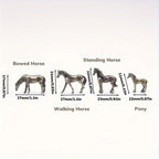 Vintage Bronze Horse Sculptures - 4pcs Set, Perfect For Home, Aquariums, Potted Plants & Garden Decor - House Of Avana