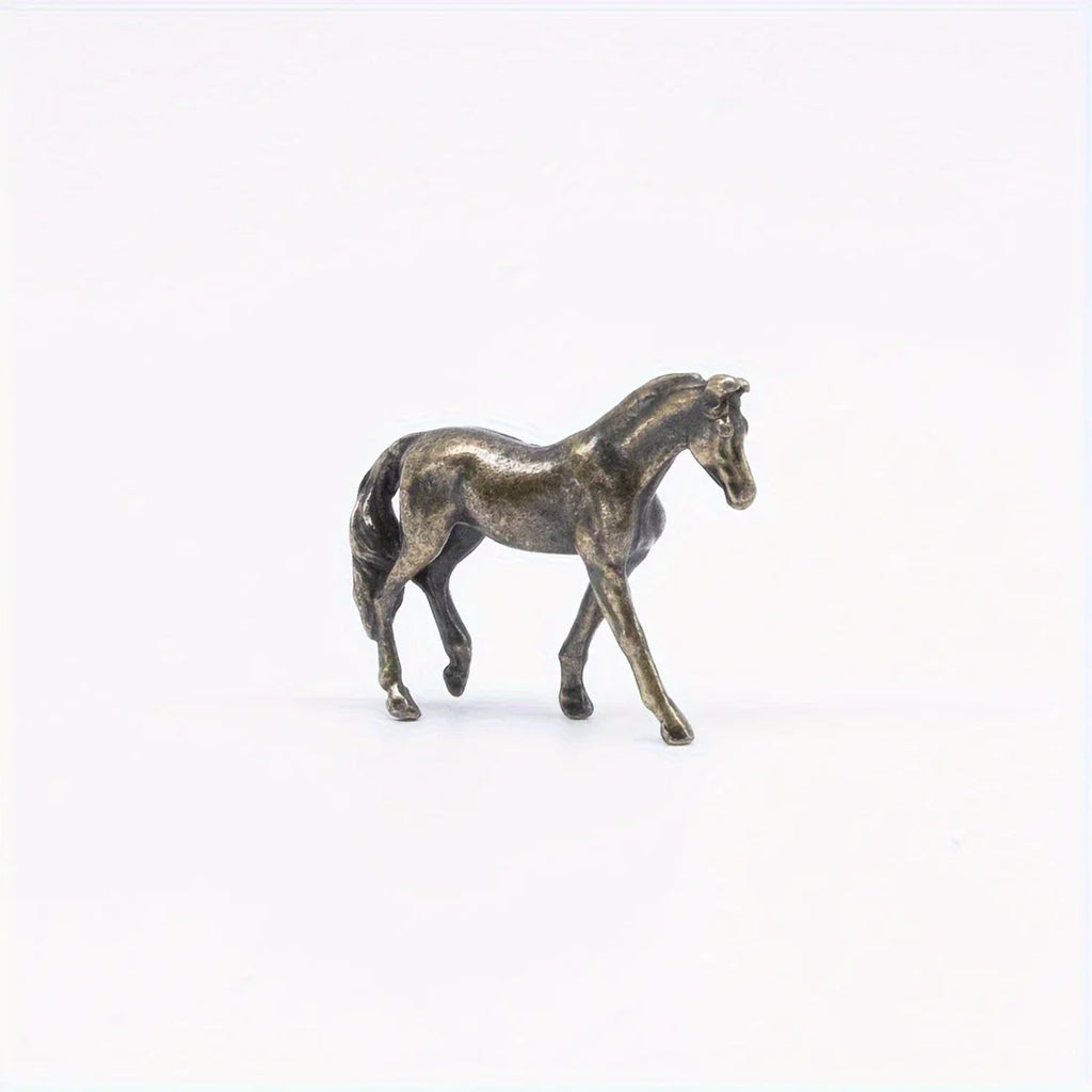 Vintage Bronze Horse Sculptures - 4pcs Set, Perfect For Home, Aquariums, Potted Plants & Garden Decor - House Of Avana