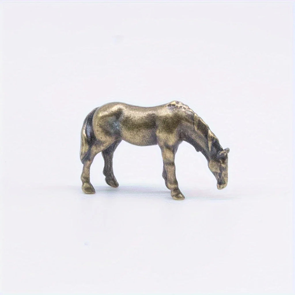 Vintage Bronze Horse Sculptures - 4pcs Set, Perfect For Home, Aquariums, Potted Plants & Garden Decor - House Of Avana
