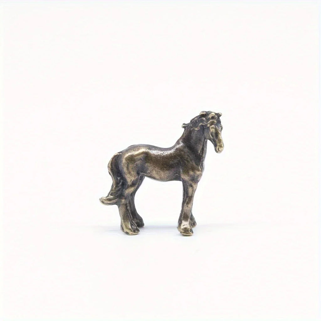Vintage Bronze Horse Sculptures - 4pcs Set, Perfect For Home, Aquariums, Potted Plants & Garden Decor - House Of Avana