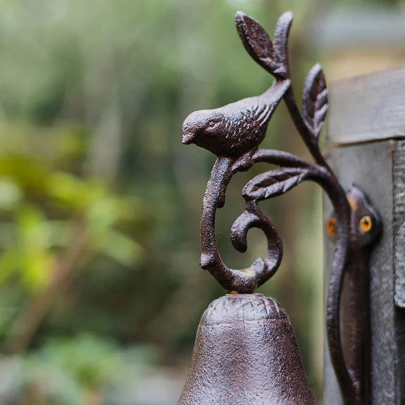 Cast Iron Door Bell, Antique Decorative Chime, Comfort Time Cast Iron Rooster Bell, Vintage Hand Bell, Forged Iron Garden Wall Decor, Beautiful Hanging Plaque - Metal Material - House Of Avana