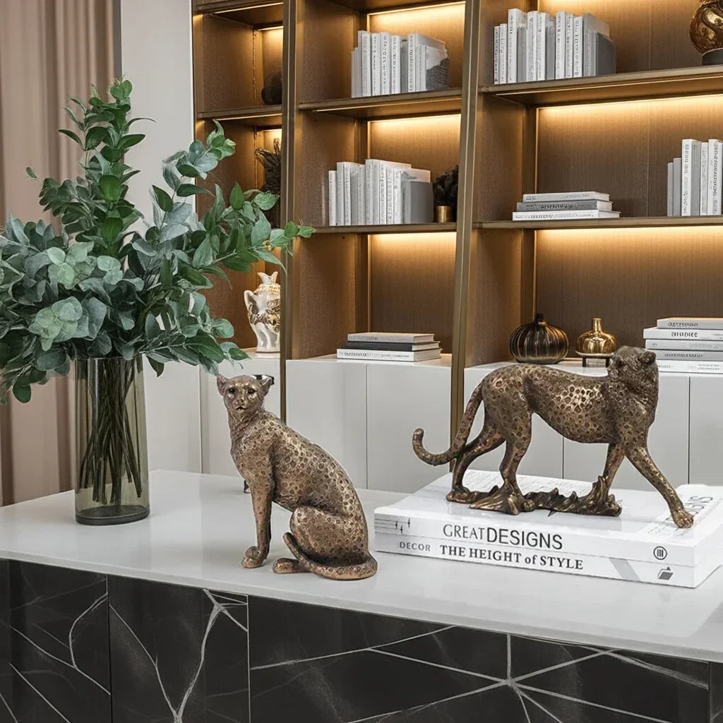 Vintage Cheetah Figurine for Home Decor House Of Avana