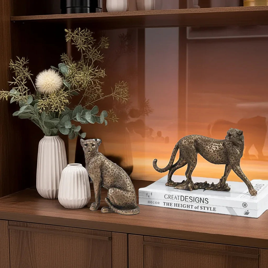 Vintage Cheetah Figurine for Home Decor House Of Avana