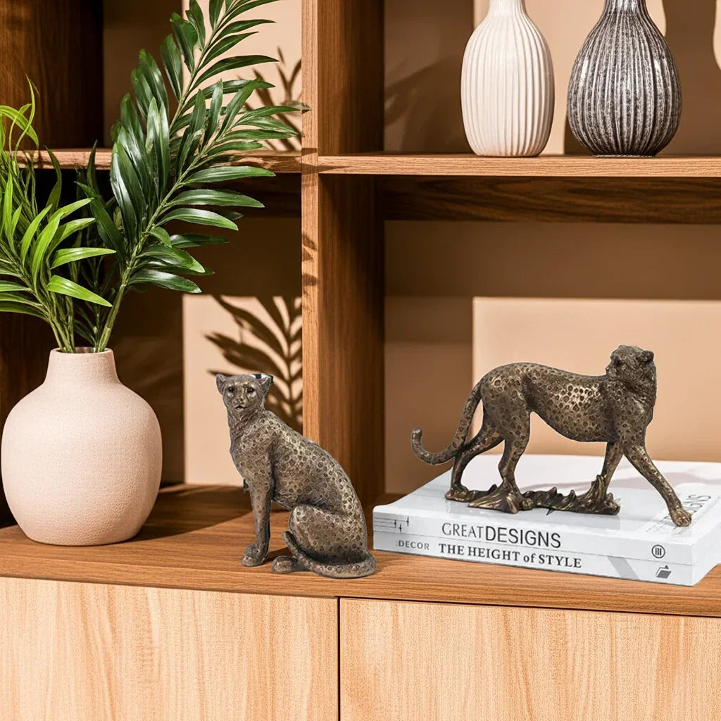 Vintage Cheetah Figurine for Home Decor House Of Avana