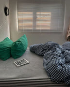 Vintage Deep Blue Gingham Bedding Set Ever Lasting