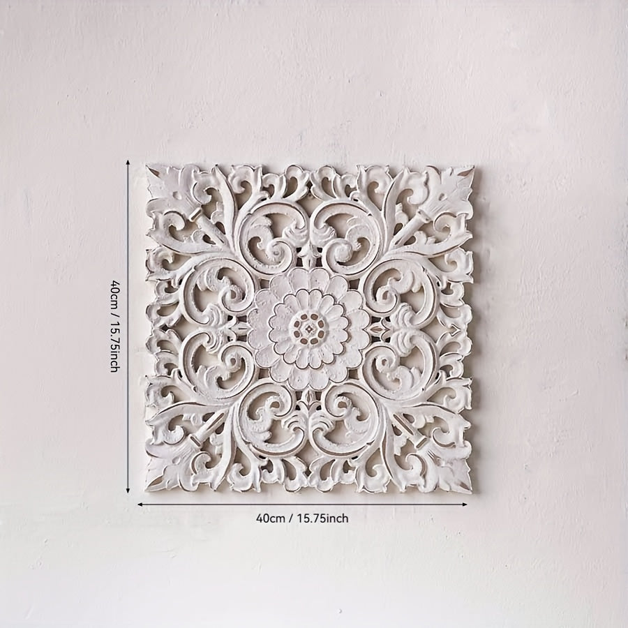 Vintage Floral Wall Hanging Decor - Ornate Floral patterns, Artificial/Recycled Wood - Living Room, Wedding, Farmhouse - Easy Hang Installation - Elegant Home Decoration Gift, Wedding Room Decor, Artistic Wall Art, Intricate House Of Avana