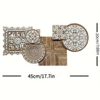 Wall Hanging - Vintage Floral Wooden, side view - House Of Avana