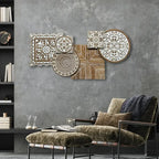 Wall Hanging - Vintage Floral Wooden, lifestyle image - House Of Avana