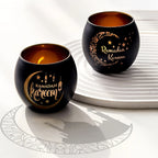 Glass Ramadan Candle Holders with Moon and Star Designs - House of Avana