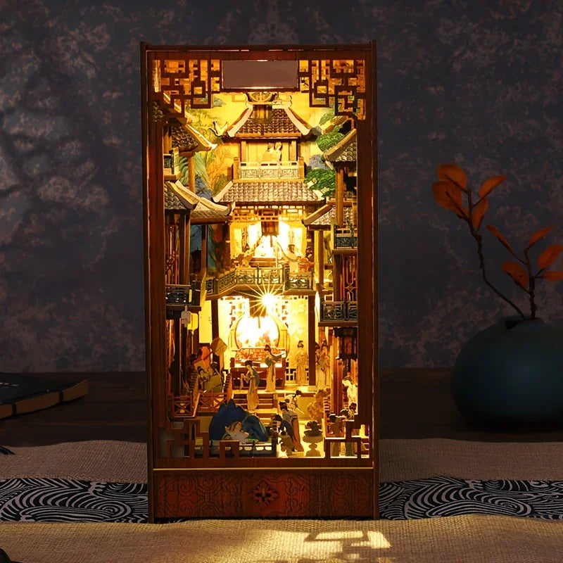 [Vintage Han Palace] Vintage Miniature Han Palace Dawn Architecture Model - QIAOLEXING DIY Wooden Dollhouse Kit with Intricate Details | Ideal for Living Room Decor, Perfect Gift for Christmas, Thanksgiving, Halloween, Birthd House Of Avana