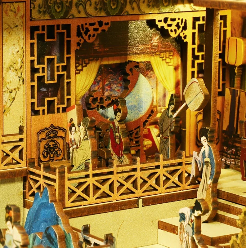 [Vintage Han Palace] Vintage Miniature Han Palace Dawn Architecture Model - QIAOLEXING DIY Wooden Dollhouse Kit with Intricate Details | Ideal for Living Room Decor, Perfect Gift for Christmas, Thanksgiving, Halloween, Birthd House Of Avana