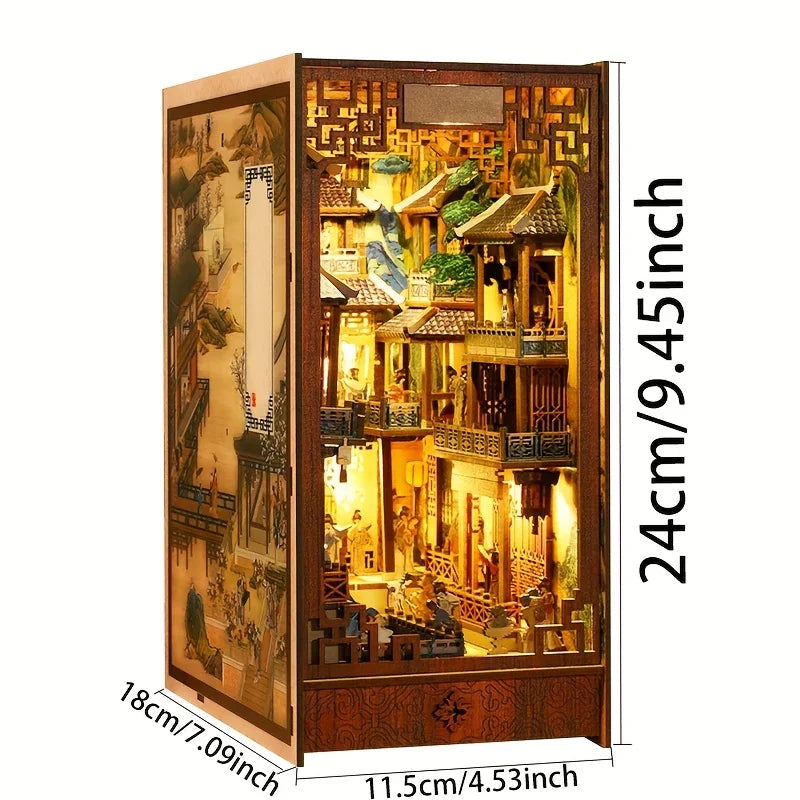 [Vintage Han Palace] Vintage Miniature Han Palace Dawn Architecture Model - QIAOLEXING DIY Wooden Dollhouse Kit with Intricate Details | Ideal for Living Room Decor, Perfect Gift for Christmas, Thanksgiving, Halloween, Birthd House Of Avana