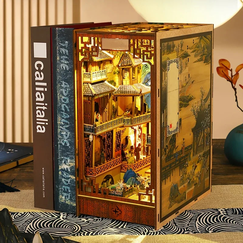 [Vintage Han Palace] Vintage Miniature Han Palace Dawn Architecture Model - QIAOLEXING DIY Wooden Dollhouse Kit with Intricate Details | Ideal for Living Room Decor, Perfect Gift for Christmas, Thanksgiving, Halloween, Birthd House Of Avana