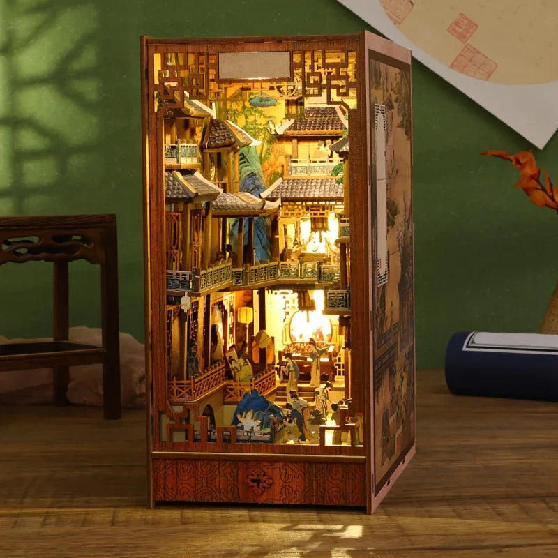 [Vintage Han Palace] Vintage Miniature Han Palace Dawn Architecture Model - QIAOLEXING DIY Wooden Dollhouse Kit with Intricate Details | Ideal for Living Room Decor, Perfect Gift for Christmas, Thanksgiving, Halloween, Birthd House Of Avana