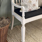 Vintage-Inspired Wooden Bench with Upholstered Seat Decor Steals