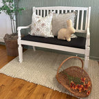 Vintage-Inspired Wooden Bench with Upholstered Seat Decor Steals