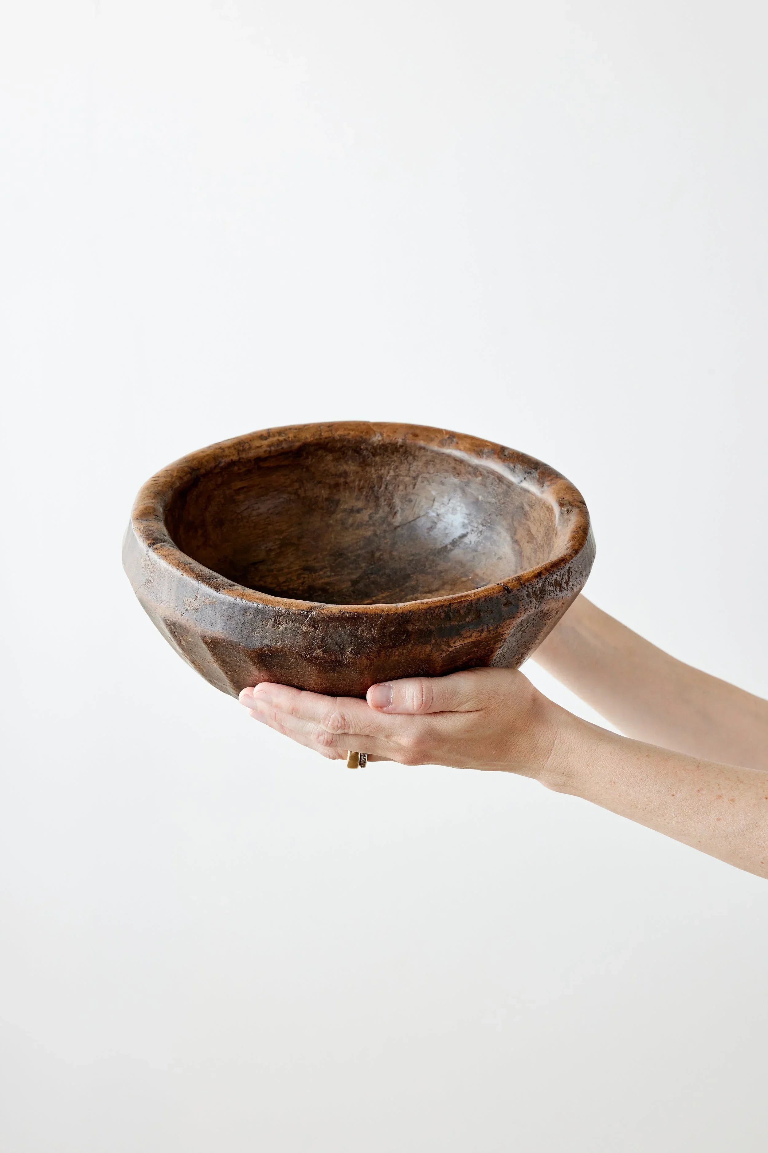 Vintage Iroko Wood Bowl Kanju Interiors