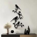 Metal bird silhouette, handcrafted iron wall art, rustic brown - House of Avana