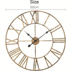 Wall Clock Vintage Retro Roman Numerals Silent Non-Ticking Metal Paint Industrial Vintage Metal Large Clock for Home Loft Living Room Bedroom Kitchen House Of Avana