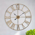 Wall Clock Vintage Retro Roman Numerals Silent Non-Ticking Metal Paint Industrial Vintage Metal Large Clock for Home Loft Living Room Bedroom Kitchen House Of Avana