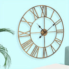 Wall Clock Vintage Retro Roman Numerals Silent Non-Ticking Metal Paint Industrial Vintage Metal Large Clock for Home Loft Living Room Bedroom Kitchen House Of Avana