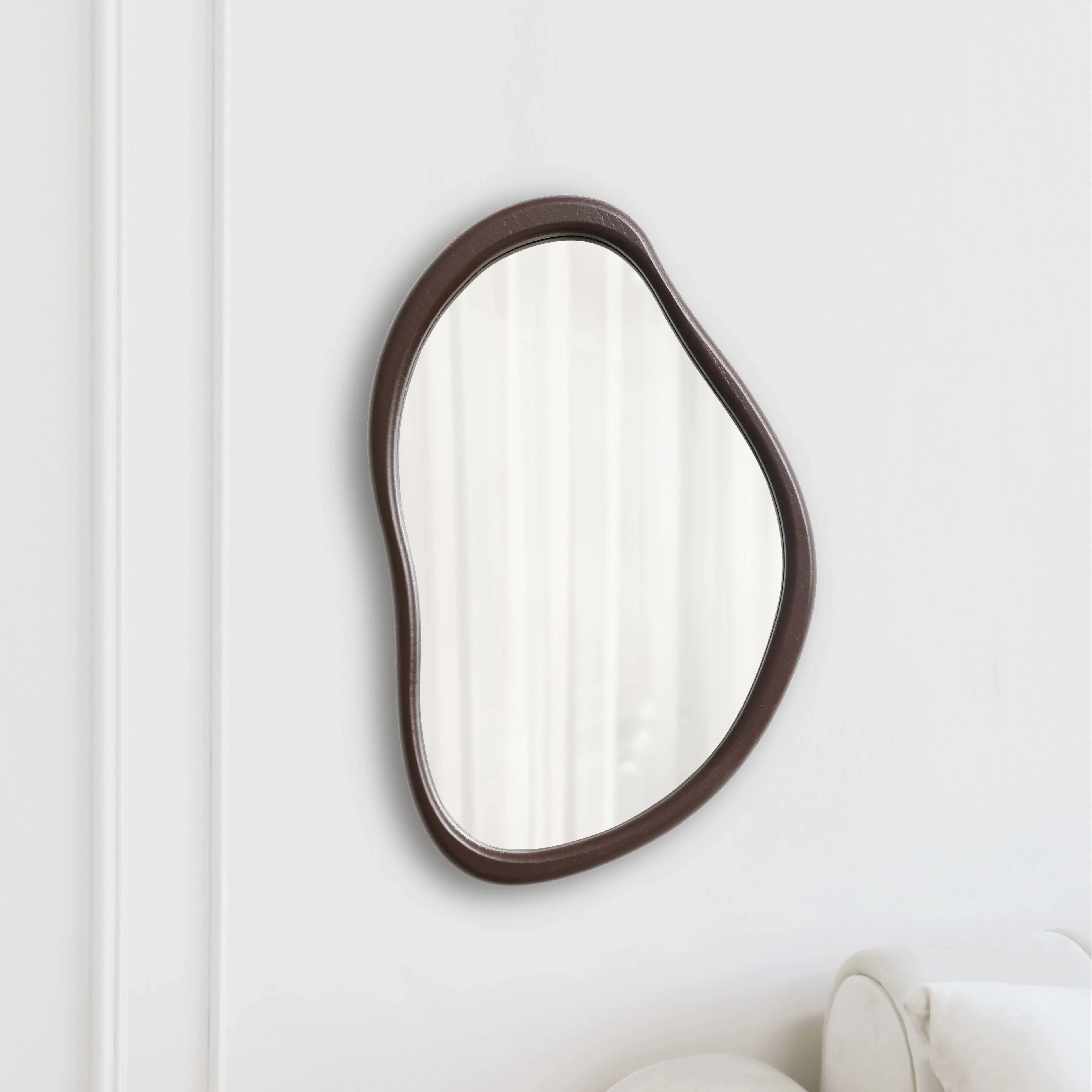 [Vintage Nautical Makeup Mirror] Frameless Glass Vintage Nautical-Themed Wall-Mounted Makeup Mirror - Wooden Frame for Bathroom & Dorm Decor House Of Avana