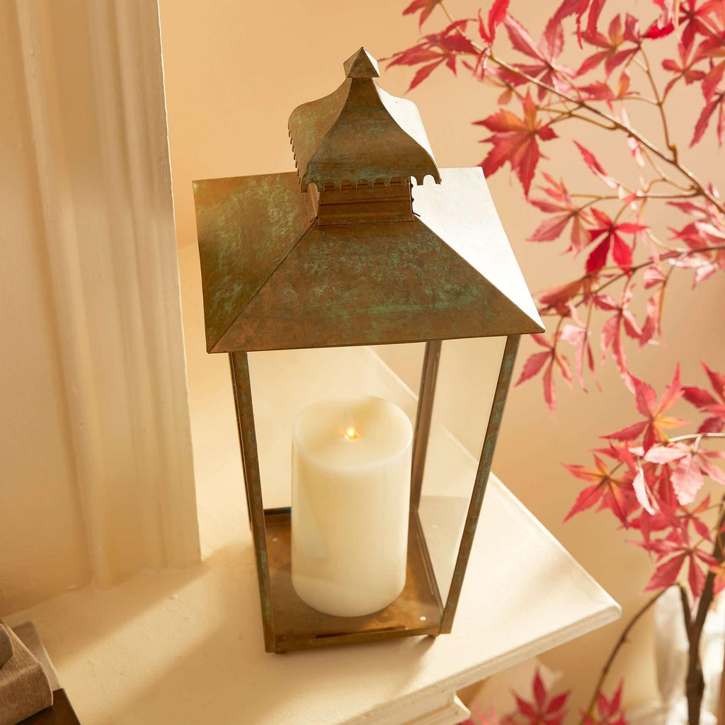 Vintage Pagoda-Top Large Metal Lantern Vintage Shopper