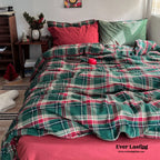 Vintage Plaid Bedding Set / Red & Green Ever Lasting